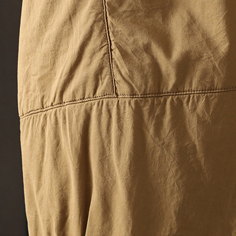 Pantalones harén para mujer con bolsillos y diseño liso y cálido de Buddha Stones - image 5