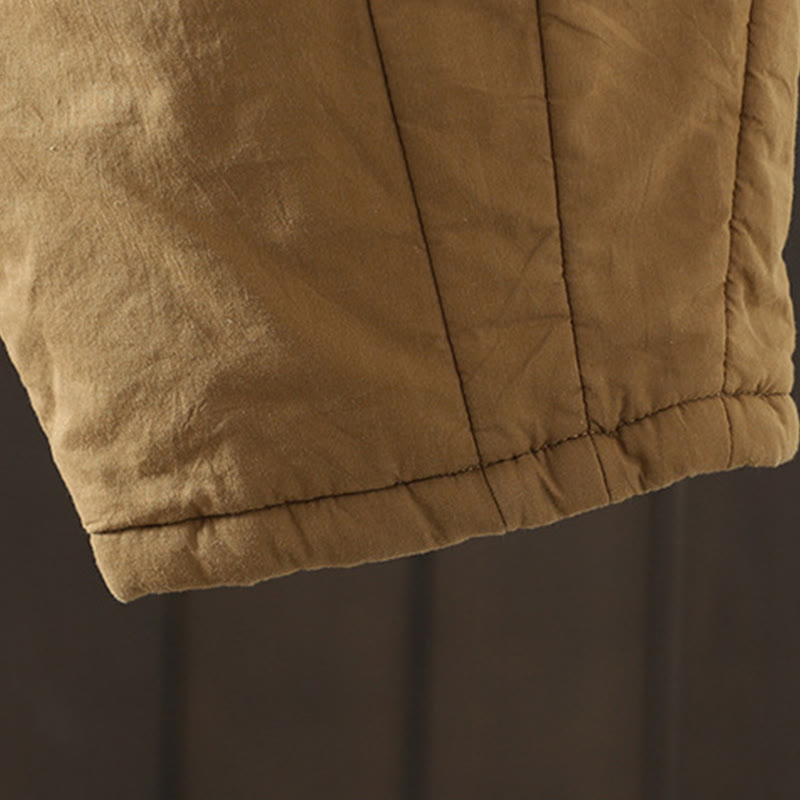 Pantalones harén para mujer con bolsillos y diseño liso y cálido de Buddha Stones - image 3