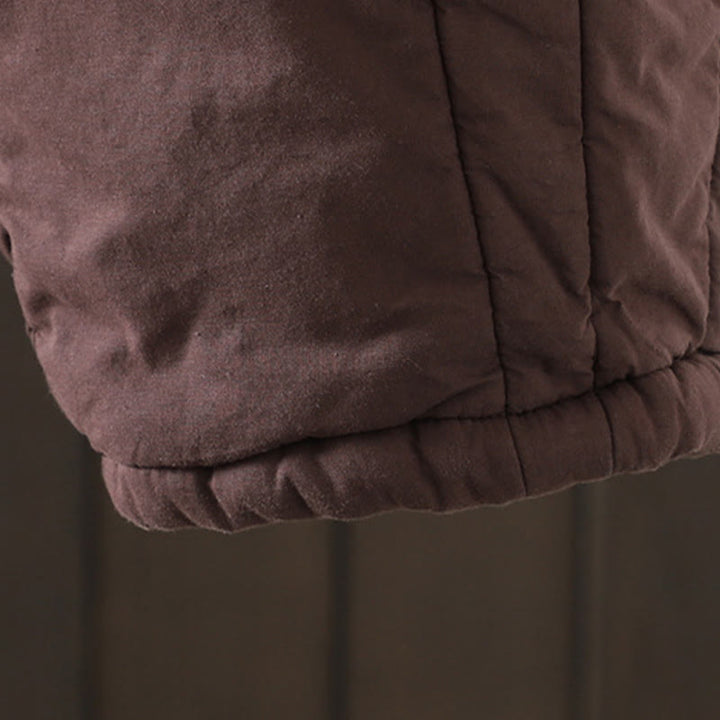 Pantalones harén para mujer con bolsillos y diseño liso y cálido de Buddha Stones - image 11