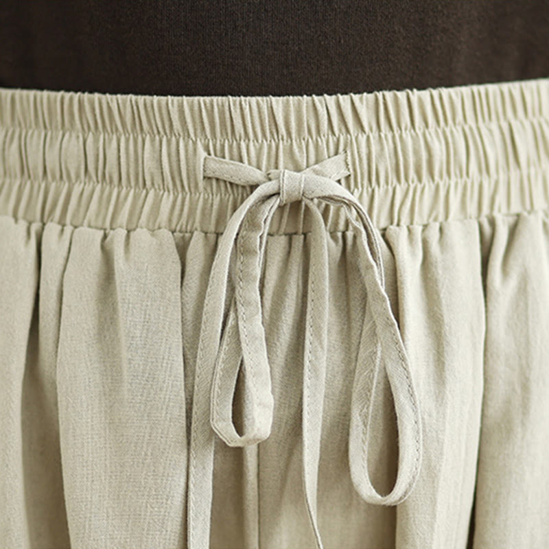 Pantalones rectos casuales de algodón con bolsillos para mujer de Buddha Stones - image 6