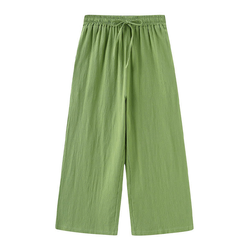 Conjunto de 2 piezas de camisa de manga larga con bolsillos y pantalones con cordón para meditación, de algodón y lino, con Buddha Stones , para mujer - image 3