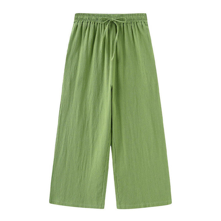 Conjunto de 2 piezas de camisa de manga larga con bolsillos y pantalones con cordón para meditación, de algodón y lino, con Buddha Stones , para mujer - image 3