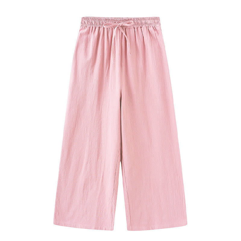 Conjunto de 2 piezas de camisa de manga larga con bolsillos y pantalones con cordón para meditación, de algodón y lino, con Buddha Stones , para mujer - image 9