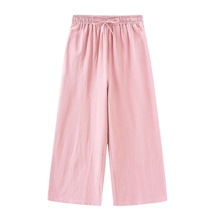 Conjunto de 2 piezas de camisa de manga larga con bolsillos y pantalones con cordón para meditación, de algodón y lino, con Buddha Stones , para mujer - image 9