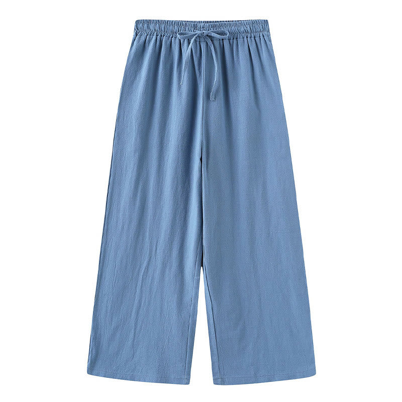 Conjunto de 2 piezas de camisa de manga larga con bolsillos y pantalones con cordón para meditación, de algodón y lino, con Buddha Stones , para mujer - image 21