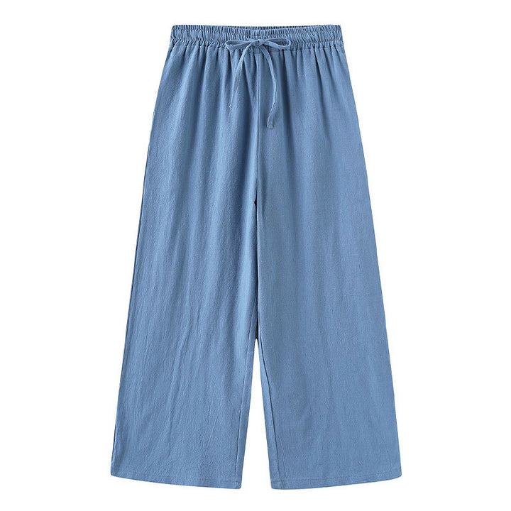 Conjunto de 2 piezas de camisa de manga larga con bolsillos y pantalones con cordón para meditación, de algodón y lino, con Buddha Stones , para mujer - image 21