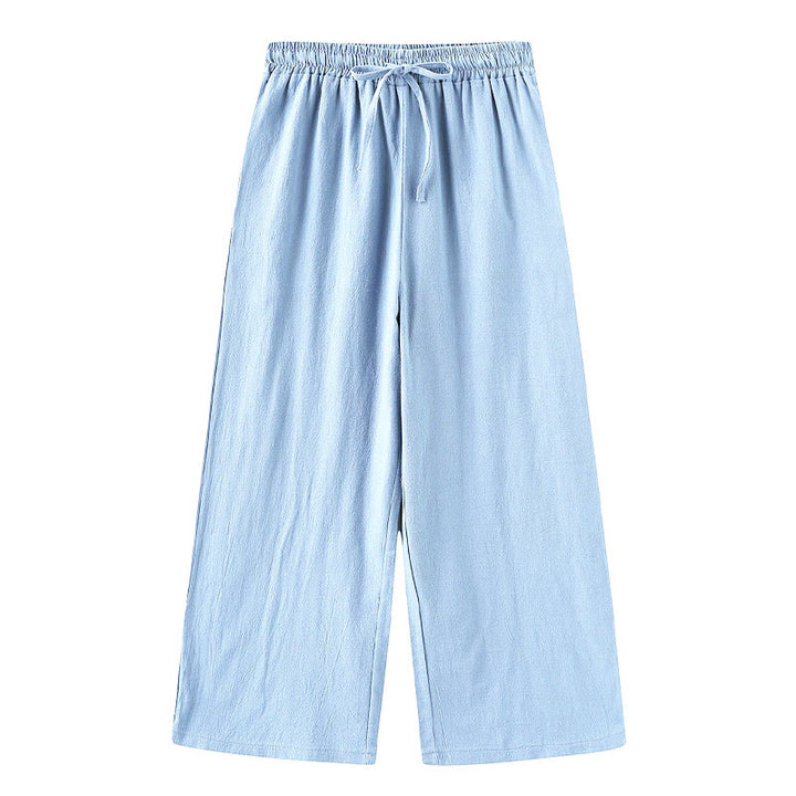 Conjunto de 2 piezas de camisa de manga larga con bolsillos y pantalones con cordón para meditación, de algodón y lino, con Buddha Stones , para mujer - image 27