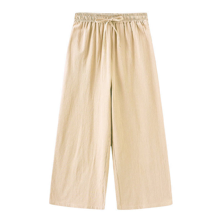 Conjunto de 2 piezas de camisa de manga larga con bolsillos y pantalones con cordón para meditación, de algodón y lino, con Buddha Stones , para mujer - image 15