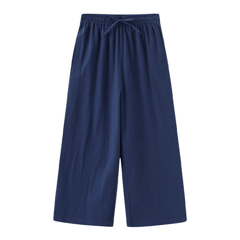 Conjunto de 2 piezas de camisa de manga larga con bolsillos y pantalones con cordón para meditación, de algodón y lino, con Buddha Stones , para mujer - image 33