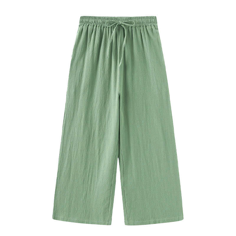 Conjunto de 2 piezas de camisa de manga larga con bolsillos y pantalones con cordón para meditación, de algodón y lino, con Buddha Stones , para mujer - image 45