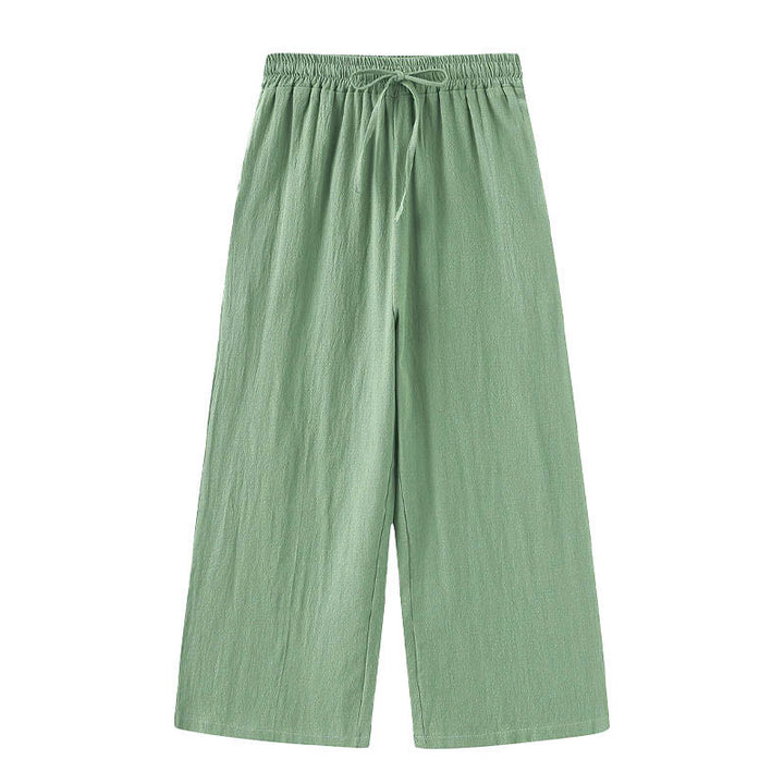 Conjunto de 2 piezas de camisa de manga larga con bolsillos y pantalones con cordón para meditación, de algodón y lino, con Buddha Stones , para mujer - image 45