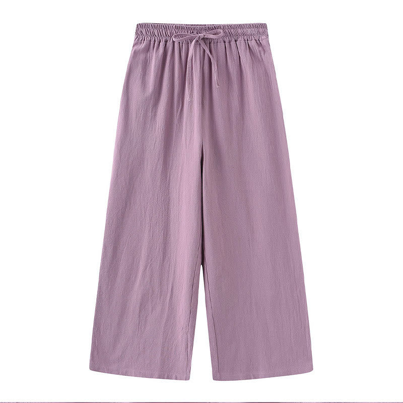 Conjunto de 2 piezas de camisa de manga larga con bolsillos y pantalones con cordón para meditación, de algodón y lino, con Buddha Stones , para mujer - image 57