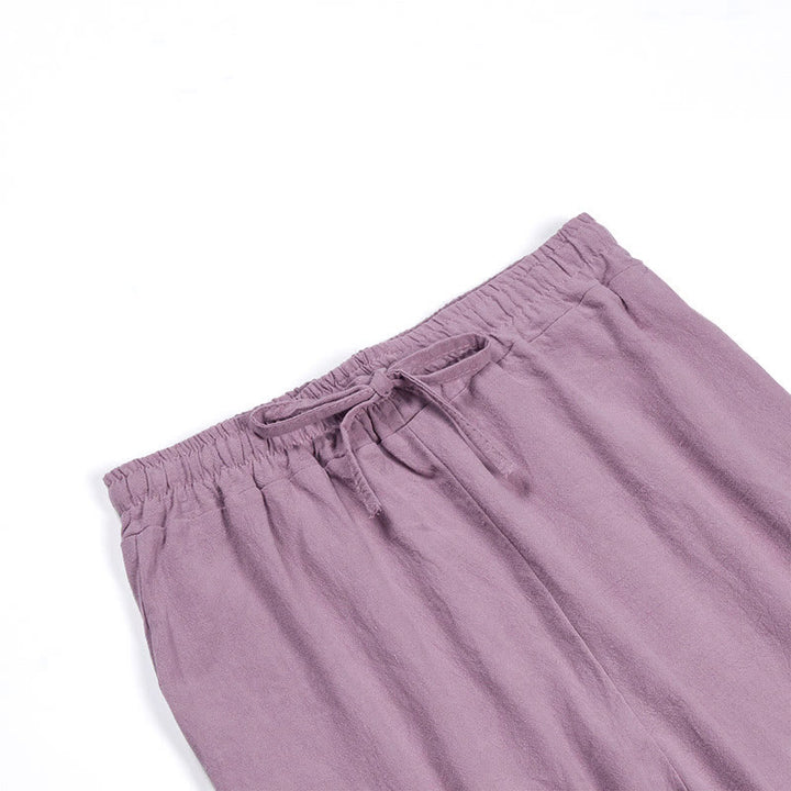 Conjunto de 2 piezas de camisa de manga larga con bolsillos y pantalones con cordón para meditación, de algodón y lino, con Buddha Stones , para mujer - image 63