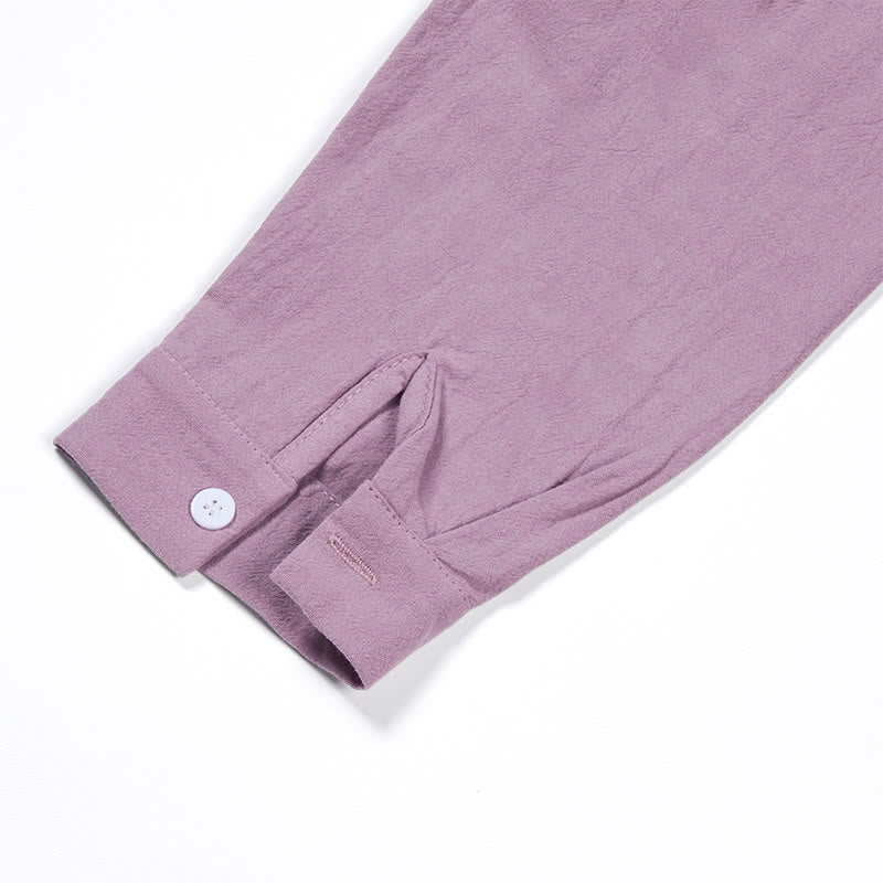 Conjunto de 2 piezas de camisa de manga larga con bolsillos y pantalones con cordón para meditación, de algodón y lino, con Buddha Stones , para mujer - image 61