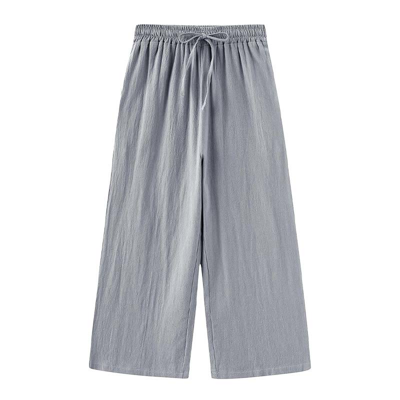 Conjunto de 2 piezas de camisa de manga larga con bolsillos y pantalones con cordón para meditación, de algodón y lino, con Buddha Stones , para mujer - image 51