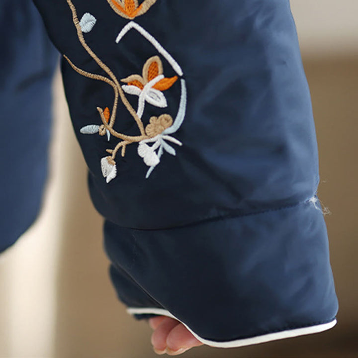 Chaqueta de algodón acolchado grueso de manga larga para mujer Buddha Stones con bolsillos - image 9