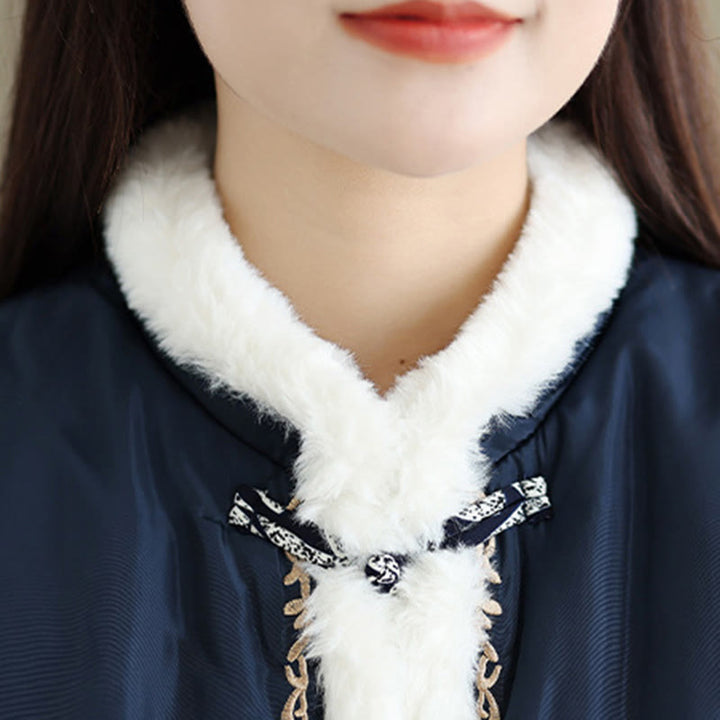 Chaqueta de algodón acolchado grueso de manga larga para mujer Buddha Stones con bolsillos - image 6