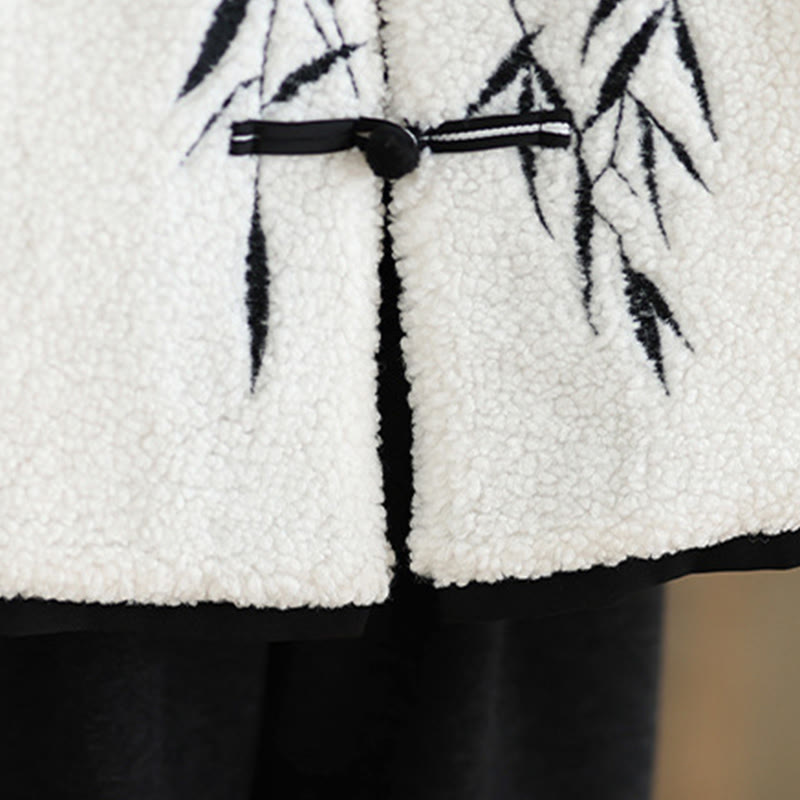 Chaqueta de algodón grueso de manga larga bordada con Buddha Stones para mujer con bolsillos - image 9