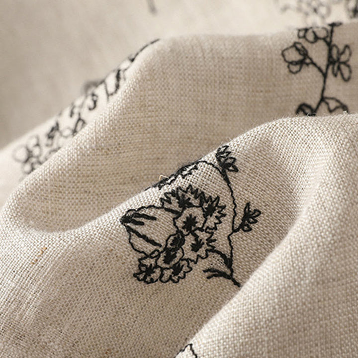 Chaqueta acolchada de algodón de manga larga con botones de rana bordados para mujer de Buddha Stones y bolsillos - image 11