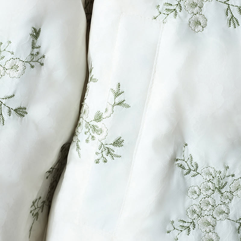 Chaqueta gruesa de manga larga con botones de rana y bordado de Buddha Stones para mujer, con bolsillos - image 6