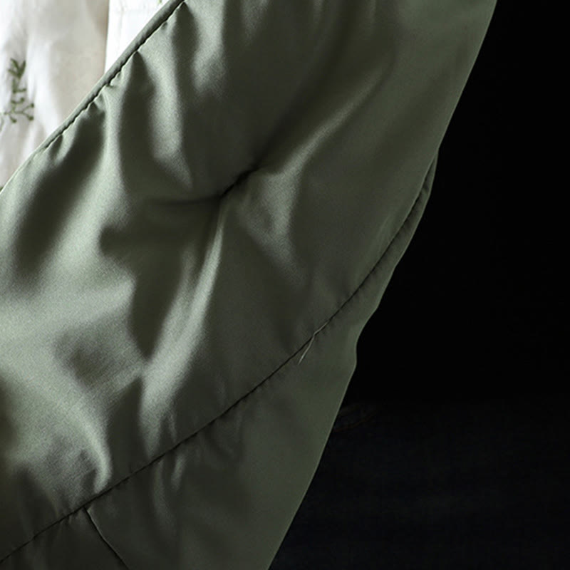 Chaqueta gruesa de manga larga con botones de rana y bordado de Buddha Stones para mujer, con bolsillos - image 4