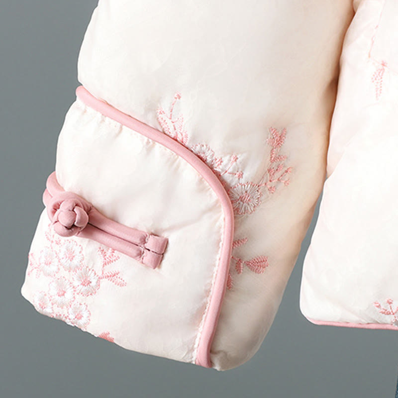 Chaqueta gruesa de manga larga con botones de rana y bordado de Buddha Stones para mujer, con bolsillos - image 16