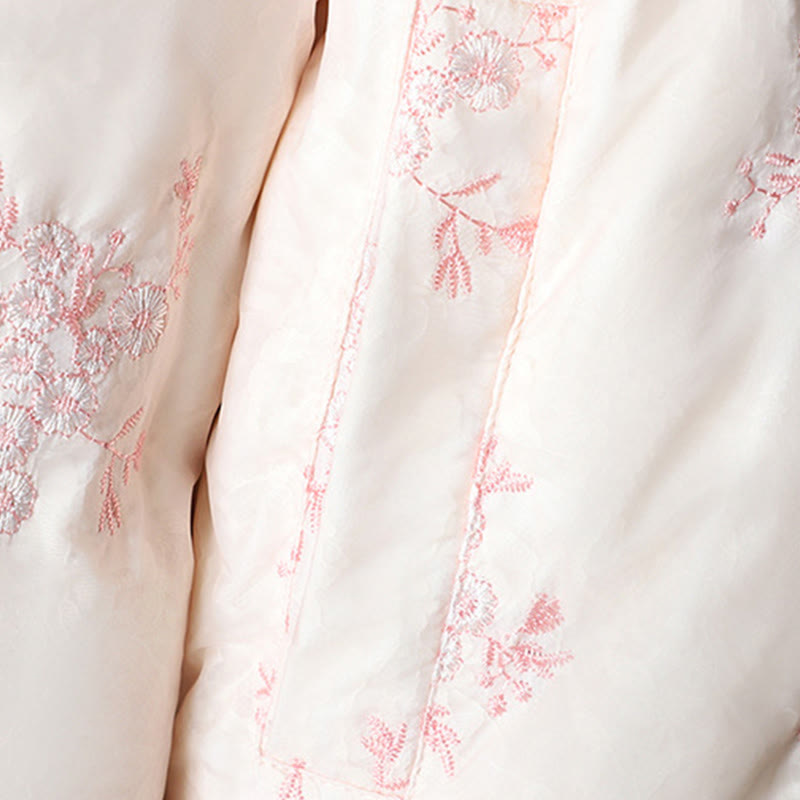 Chaqueta gruesa de manga larga con botones de rana y bordado de Buddha Stones para mujer, con bolsillos - image 17