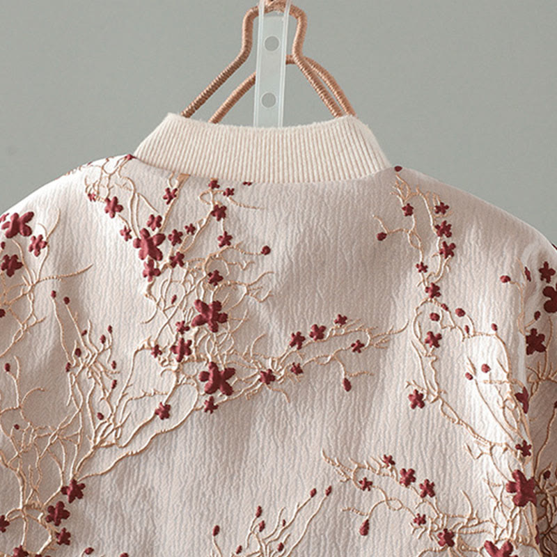 Chaqueta de algodón grueso de manga larga con botones jacquard y bolsillos para mujer de Buddha Stones - image 3
