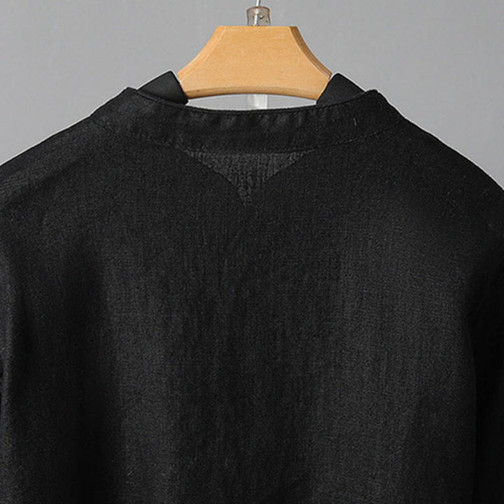 Camisa informal de algodón con cuello alto y manga larga bordada para mujer con Buddha Stones - image 23