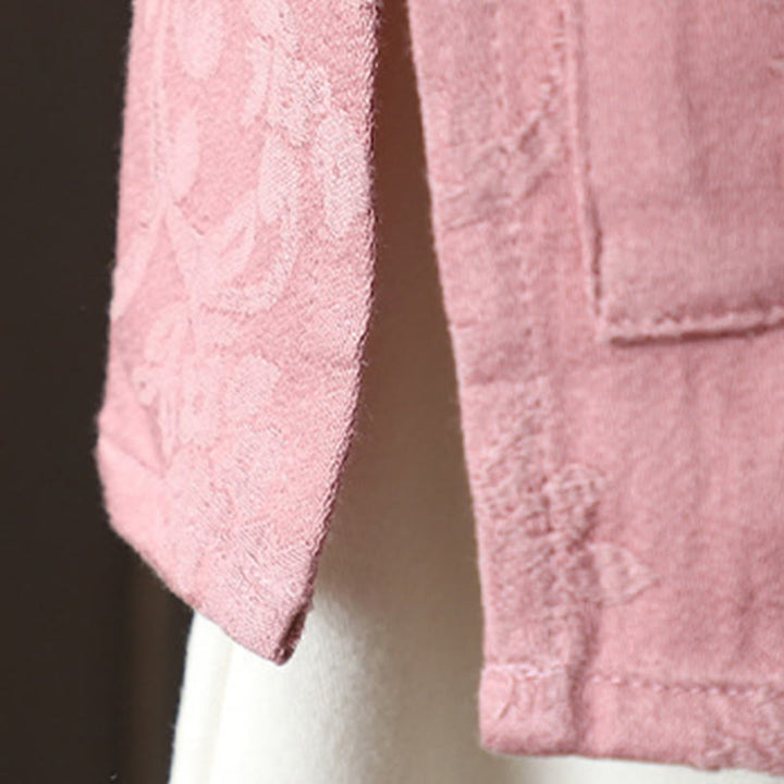 Camisa informal de algodón con cuello alto y manga larga con estampado floral de Buddha Stones para mujer - image 12