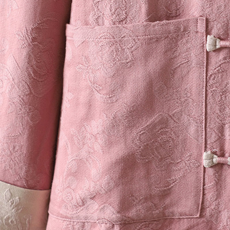 Camisa informal de algodón con cuello alto y manga larga con estampado floral de Buddha Stones para mujer - image 15
