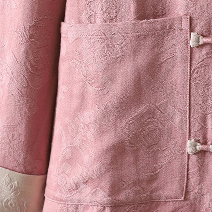 Camisa informal de algodón con cuello alto y manga larga con estampado floral de Buddha Stones para mujer - image 15