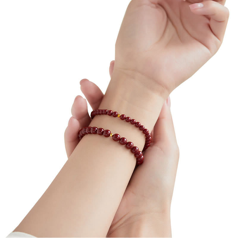 Pulsera de bendición con cuentas de cinabrio de plata de ley 925 y Buddha Stones - image 11