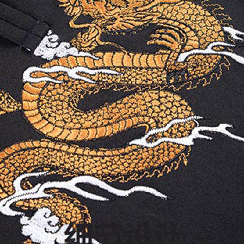 Chaqueta de manga larga para hombre con diseño de rana dragón y botones bordados con Buddha Stones - image 5