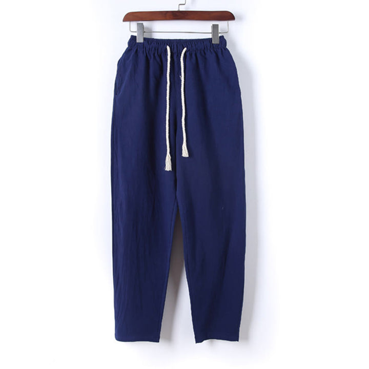 Conjunto de 2 piezas de camisa y pantalón de algodón de manga larga con botones de rana y bolsillos para hombre de Buddha Stones - image 27