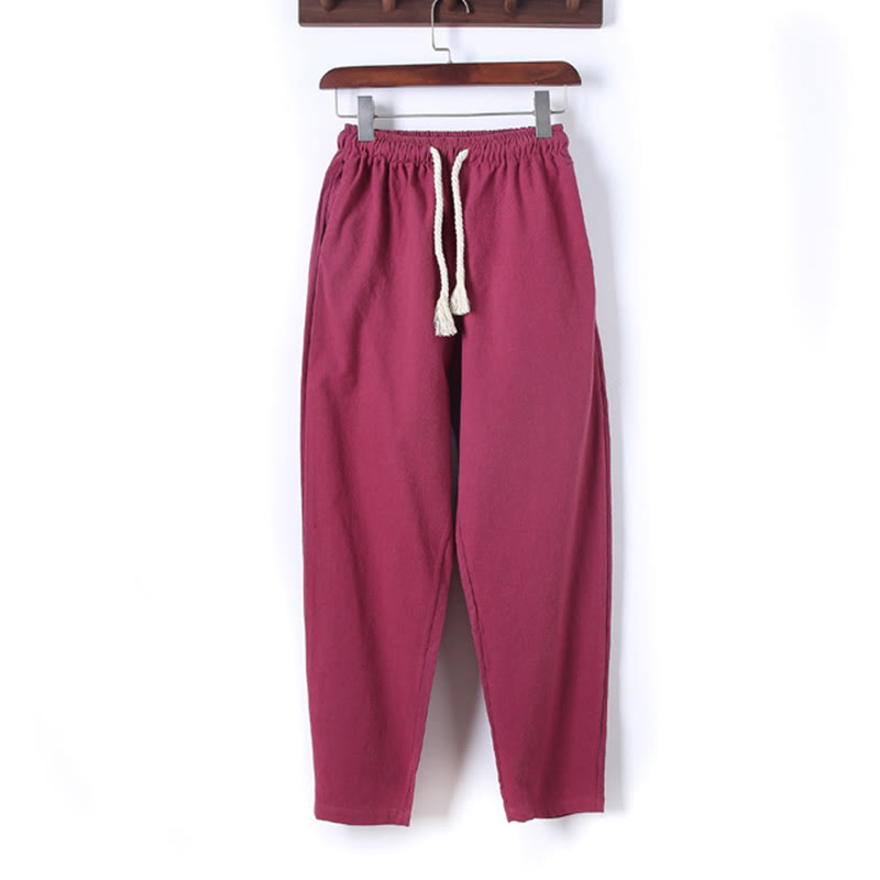 Conjunto de 2 piezas de camisa y pantalón de algodón de manga larga con botones de rana y bolsillos para hombre de Buddha Stones - image 34