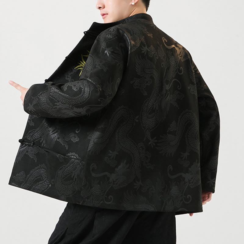 Chaqueta de manga larga para hombre con diseño de rana dragón de bambú y Buddha Stones - image 4