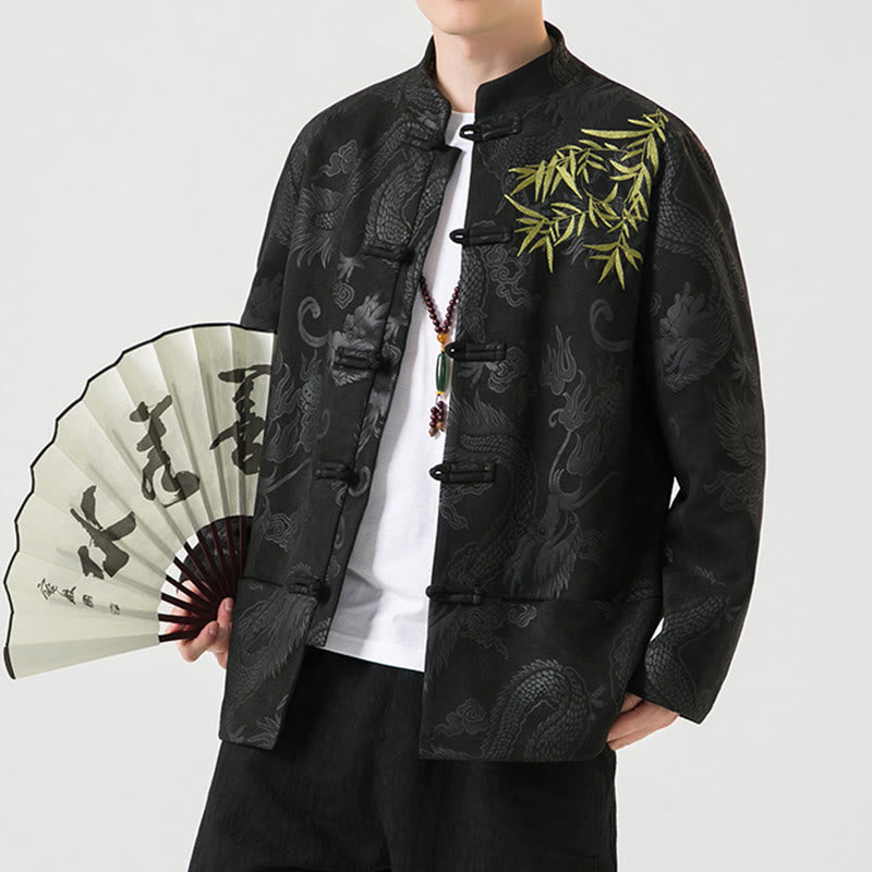 Chaqueta de manga larga para hombre con diseño de rana dragón de bambú y Buddha Stones - image 6