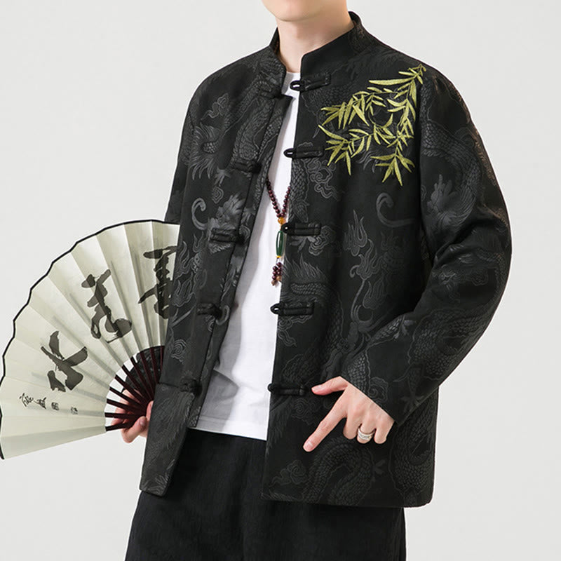 Chaqueta de manga larga para hombre con diseño de rana dragón de bambú y Buddha Stones - image 9