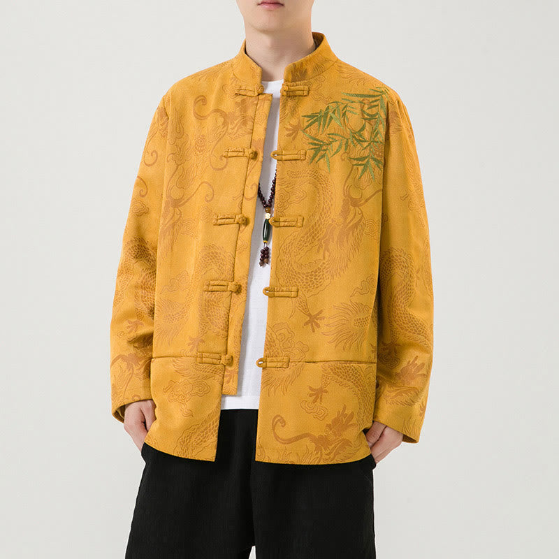 Chaqueta de manga larga para hombre con diseño de rana dragón de bambú y Buddha Stones - image 14