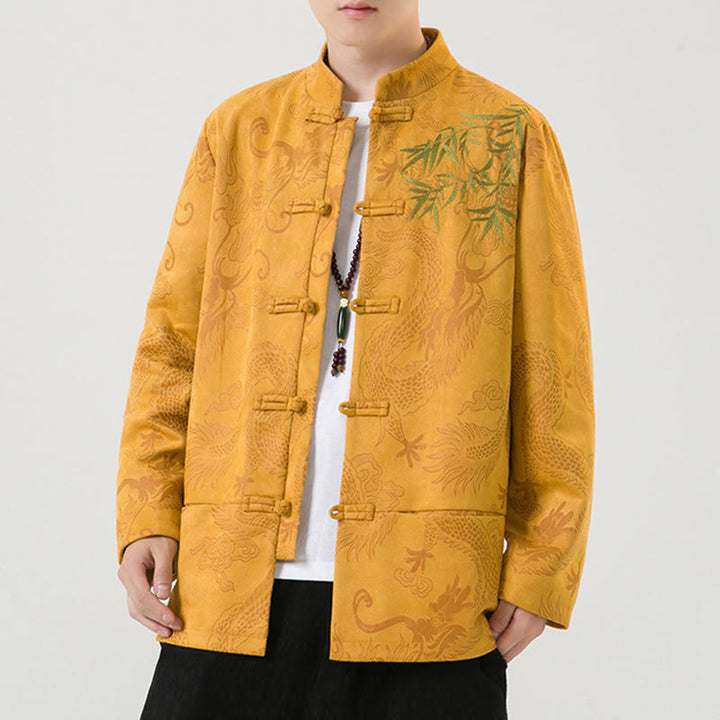 Chaqueta de manga larga para hombre con diseño de rana dragón de bambú y Buddha Stones - image 18