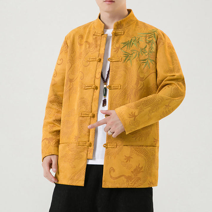 Chaqueta de manga larga para hombre con diseño de rana dragón de bambú y Buddha Stones - image 16