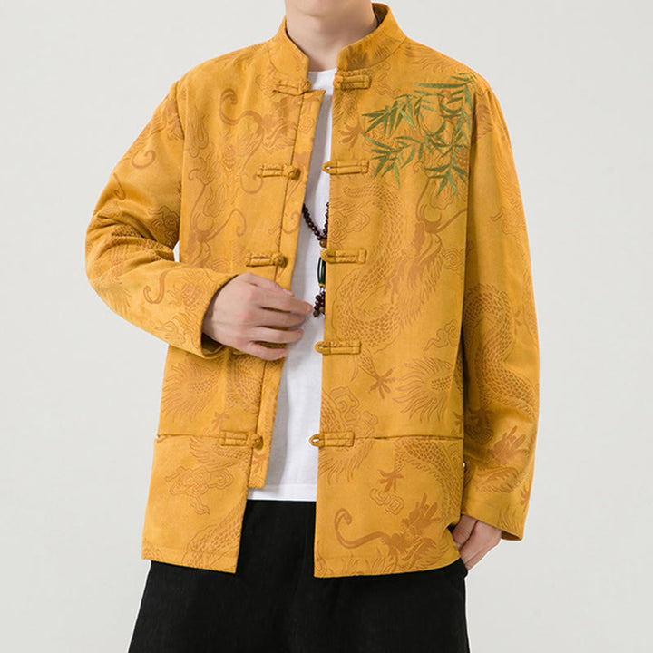 Chaqueta de manga larga para hombre con diseño de rana dragón de bambú y Buddha Stones - image 17