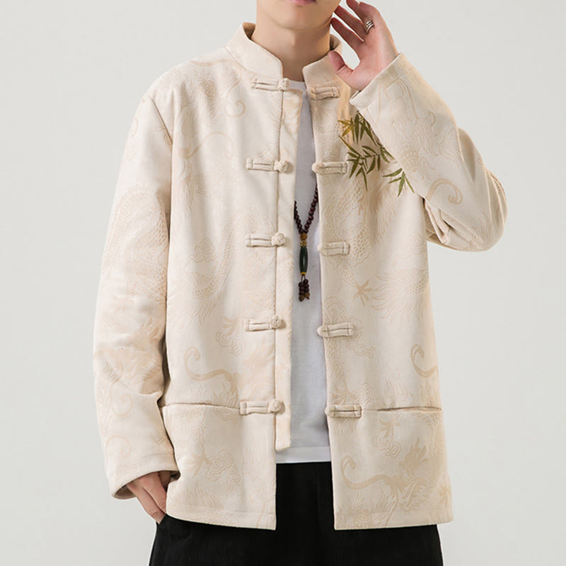 Chaqueta de manga larga para hombre con diseño de rana dragón de bambú y Buddha Stones - image 30