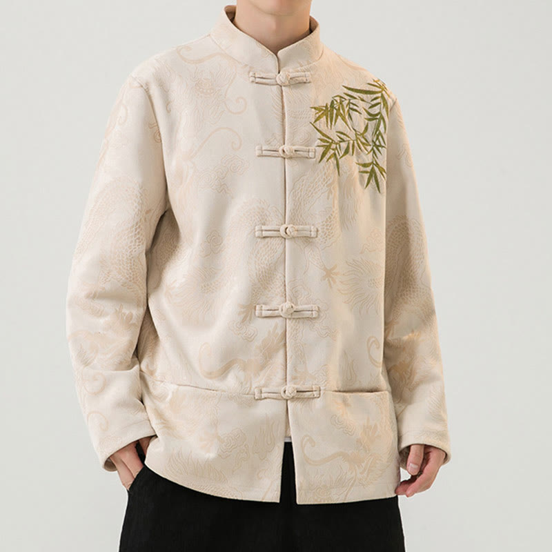 Chaqueta de manga larga para hombre con diseño de rana dragón de bambú y Buddha Stones - image 25