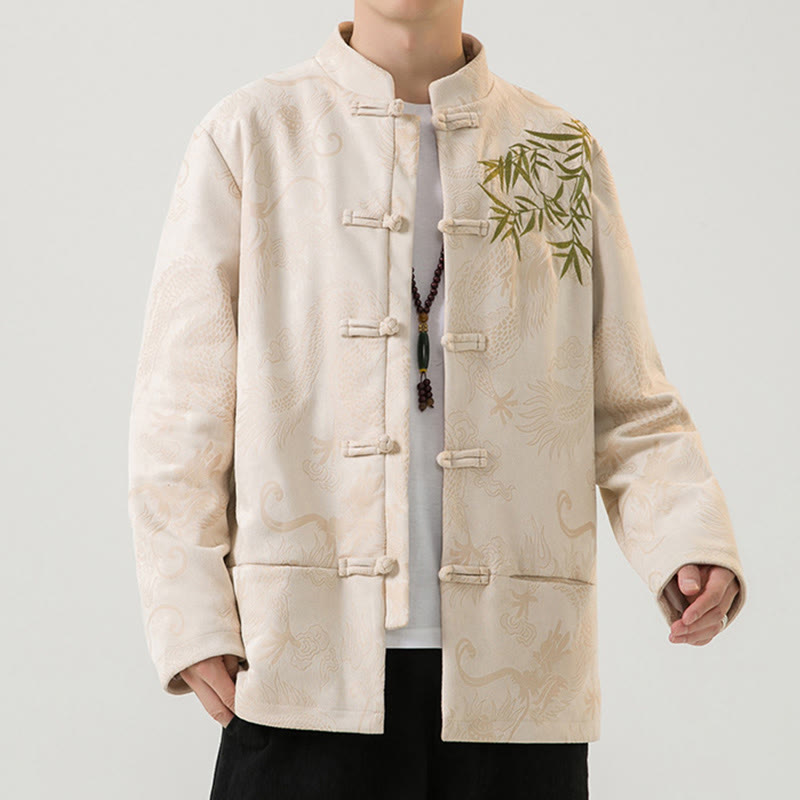 Chaqueta de manga larga para hombre con diseño de rana dragón de bambú y Buddha Stones - image 29