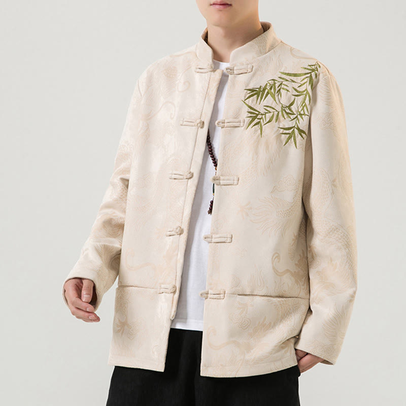 Chaqueta de manga larga para hombre con diseño de rana dragón de bambú y Buddha Stones - image 27