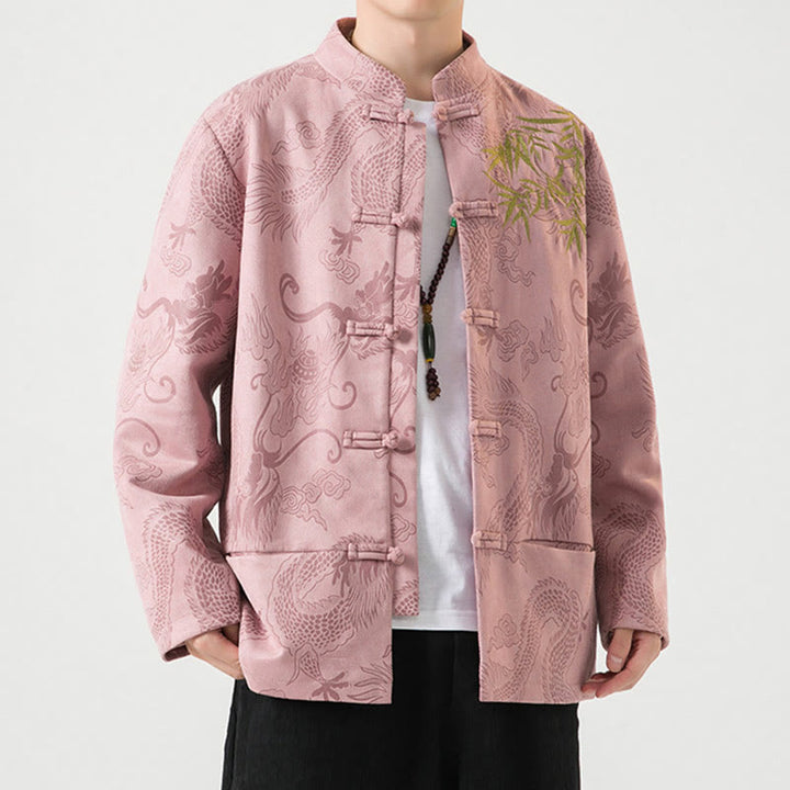 Chaqueta de manga larga para hombre con diseño de rana dragón de bambú y Buddha Stones - image 38