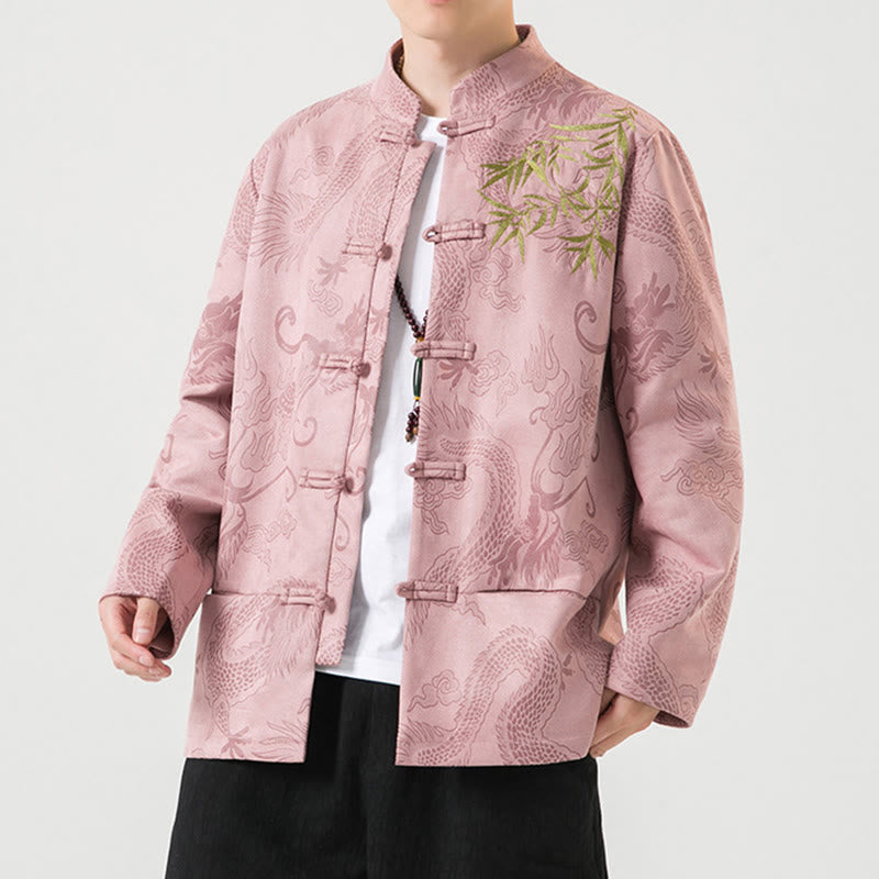 Chaqueta de manga larga para hombre con diseño de rana dragón de bambú y Buddha Stones - image 36