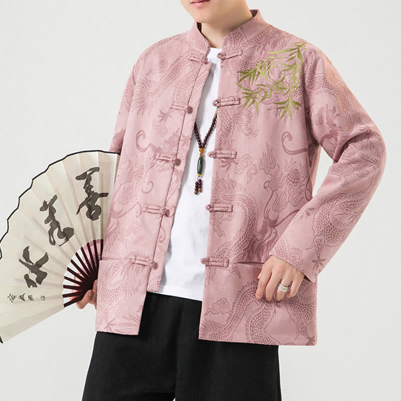 Chaqueta de manga larga para hombre con diseño de rana dragón de bambú y Buddha Stones - image 40
